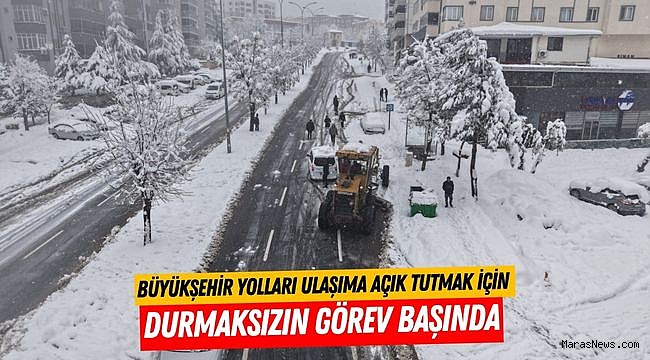 Büyükşehir Yolları Ulaşıma Açık Tutmak İçin Durmaksızın Görev Başında