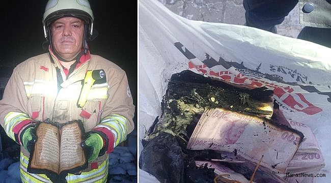 Kahramanmaraş’ta evi, paraları yandı sadece Kuran’ı Kerim zarar görmedi