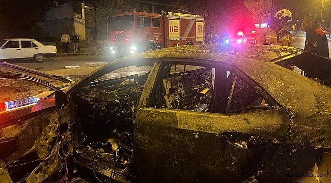 Polisin ‘Dur’ ihtarından kaçan otomobil kaza sonrası alev topuna döndü