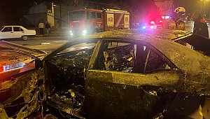 Polisin ‘Dur’ ihtarından kaçan otomobil kaza sonrası alev topuna döndü