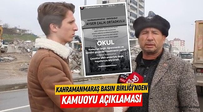 Kahramanmaraş Basın Birliği’nden Kamuoyu Açıklaması