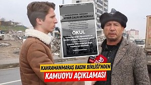Kahramanmaraş Basın Birliği’nden Kamuoyu Açıklaması