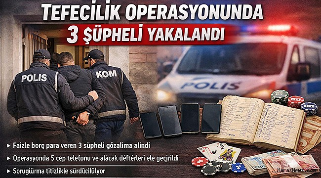 Kahramanmaraş’ta tefecilik operasyonunda 3 şüpheli yakalandı