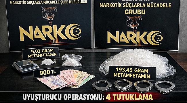 Kahramanmaraş’ta uyuşturucu operasyonu: 4 tutuklama