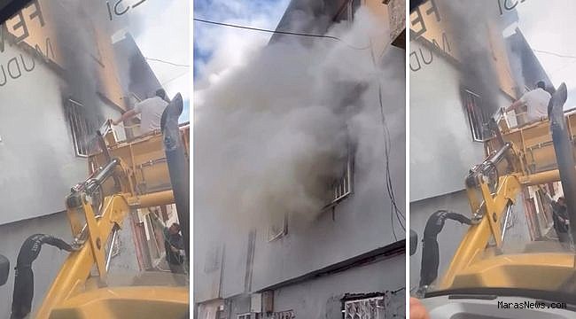 Onikişubat Belediyesi personelinden ev yangınına örnek müdahale