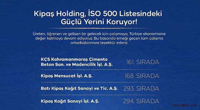 Kipaş Holding, İSO 500'de Dört Şirketiyle Güç Gösterisi Yaptı